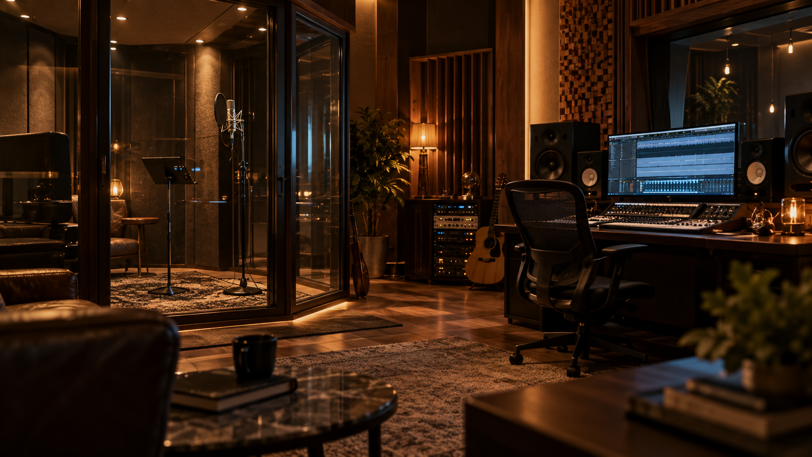 Recording booth and music studio
